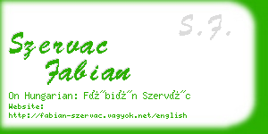 szervac fabian business card